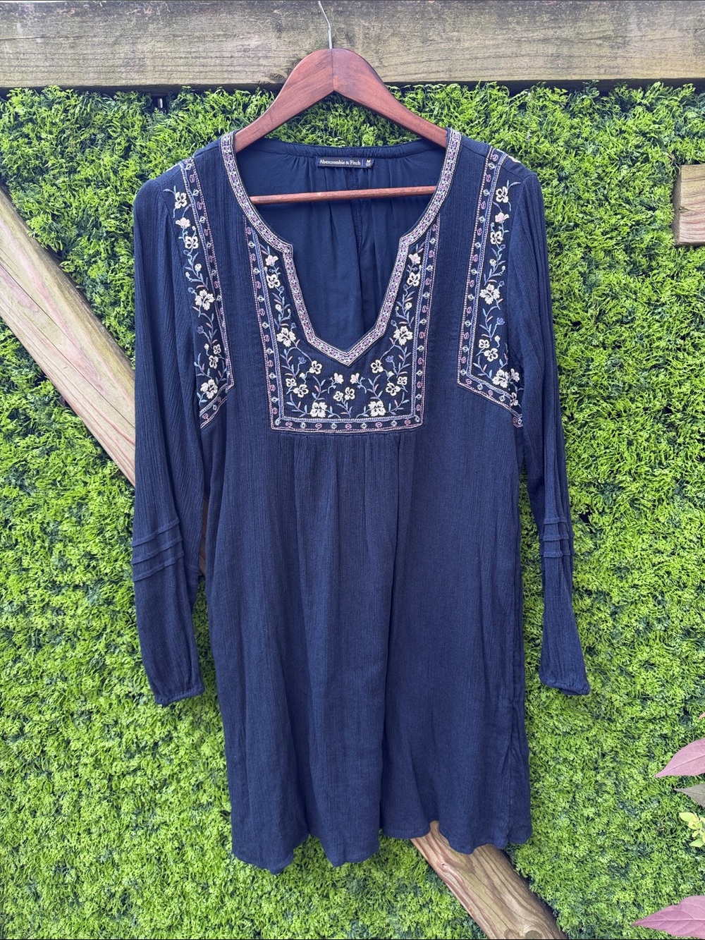 Abercrombie & Fitch Navy Embroidered Dress.